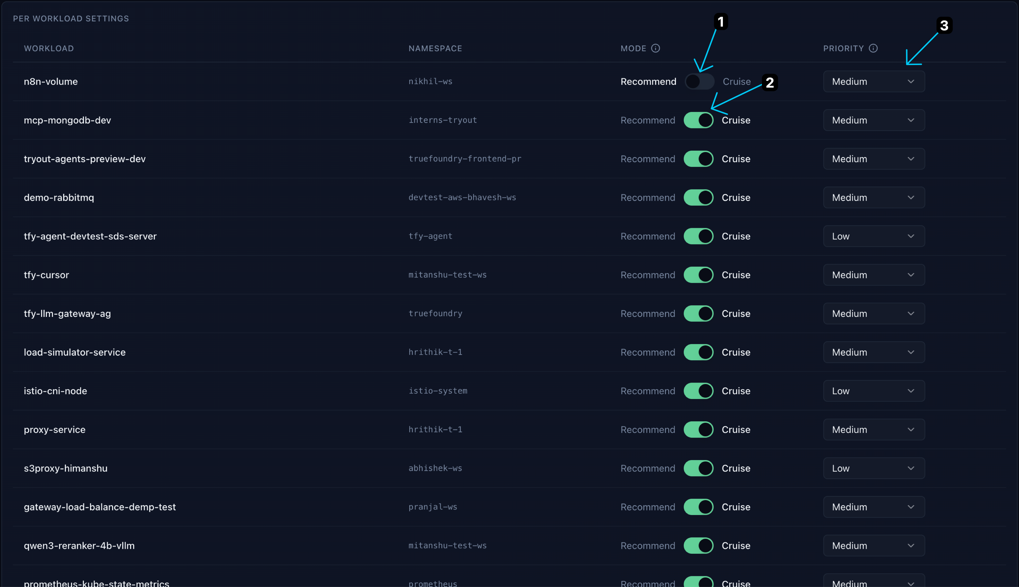 Workload Toggle Explanation